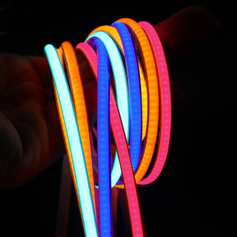 超薄自粘COB灯带超细5MM窄板LED柔性软灯条装饰橱柜线型灯24V冰蓝