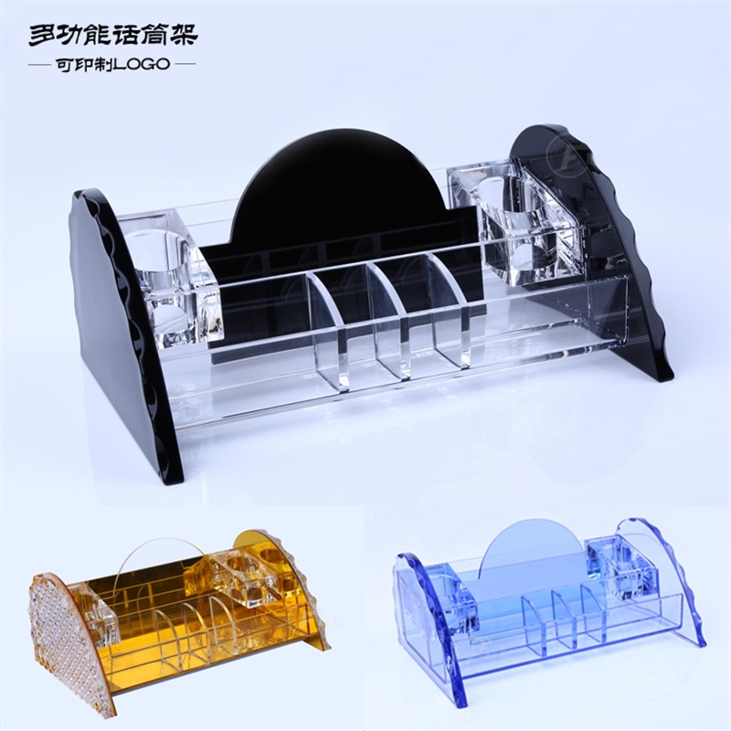 麦架亚克力话筒架桌面KTV无线话筒座多功能水晶话筒收纳架