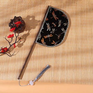 战国袍配饰扇子便面扇古风刀扇长柄汉服刀把扇拍照道具走秀遮面扇