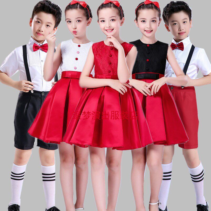 六一儿童节演出服幼儿园集体表演快板吉他二胡乐器舞蹈少儿大合唱