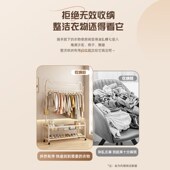 家用落地组装 奶油风衣帽架床边晚上挂衣服神器衣帽间可移动置物架