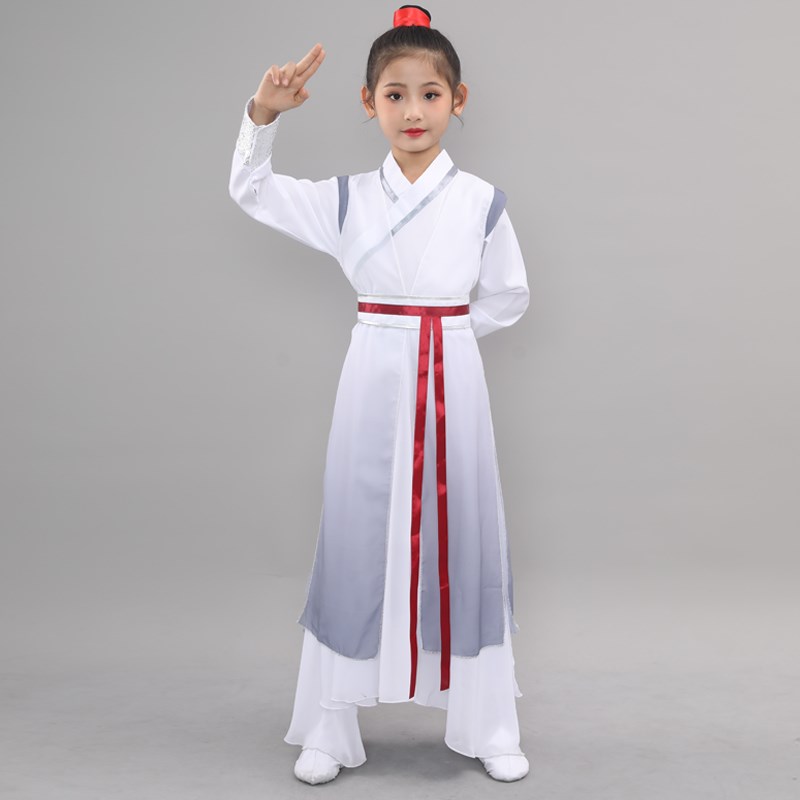 儿童壮志少年行舞蹈服演出服少年志水墨朗诵中国说汉服国学表演服