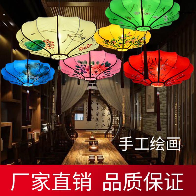。新年中国风复古古风灯笼古典飞碟布艺酒店饭店室内春节过年挂饰