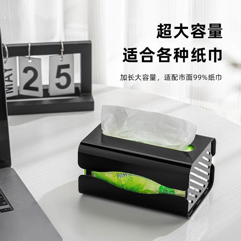 厨房壁挂式抽纸盒强磁大号纸巾架桌面多功能收纳盒冰箱磁吸纸巾盒