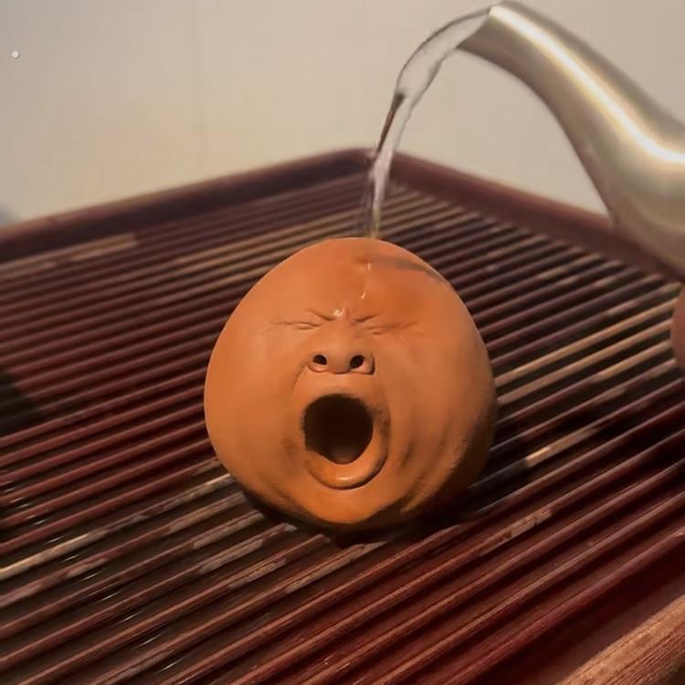 打哈欠茶宠创意搞怪茶壶丑萌小人头茶具搞笑恶搞男生家用桌面摆件