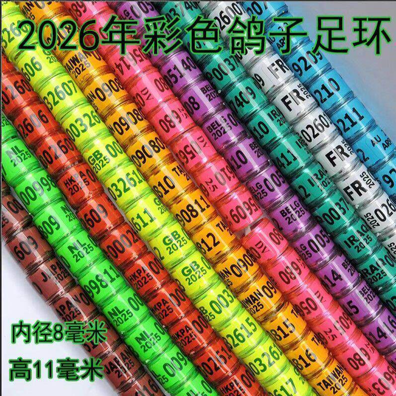 2026年信鸽足环彩色鸽子足环26脚环信鸽足环识别用品用具记号