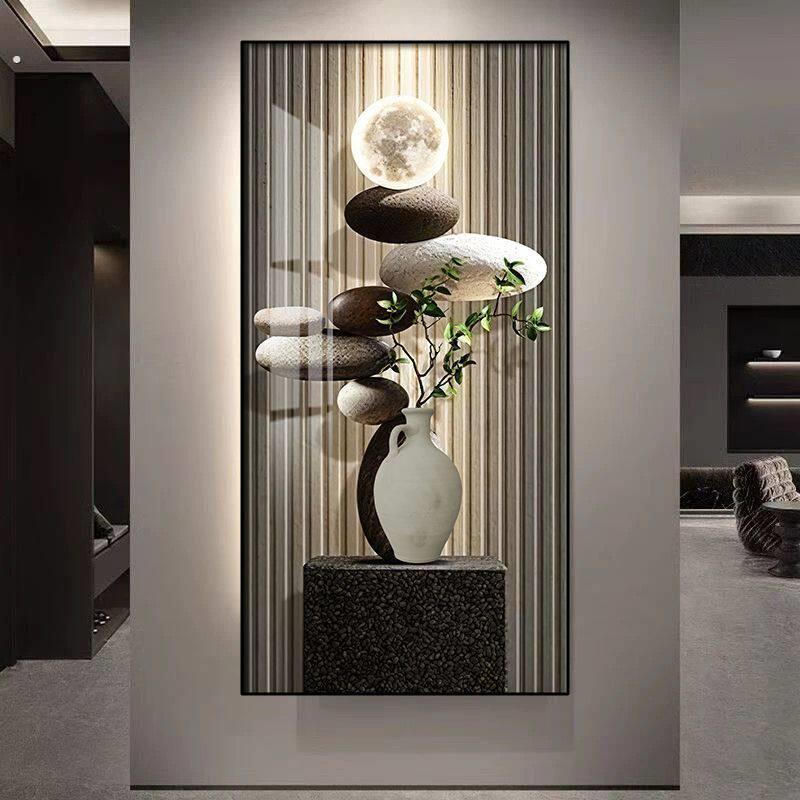 石来运转玄关装饰画轻奢高级高档玄关画入户门挂画走廊过道墙壁画