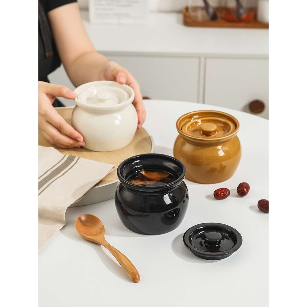 小瓦罐汤的罐子炖盅隔水一人食蒸蛋罐带盖中式沙县小吃陶瓷煨汤汤