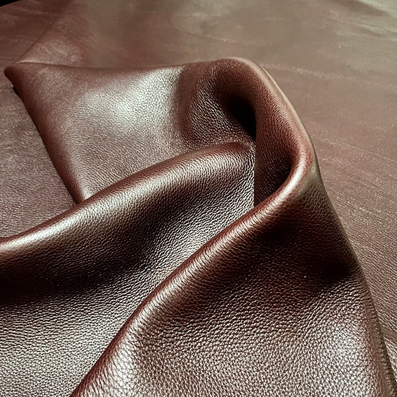 .5mm加厚牛皮皮料diy桌垫头层牛皮凉席皮床垫沙发垫檀木色