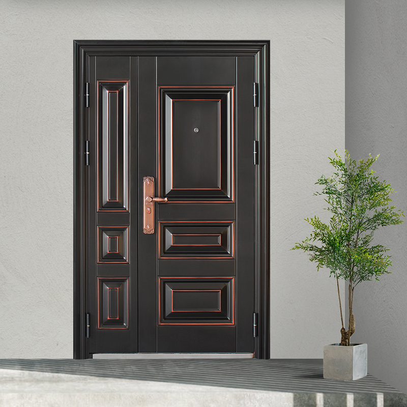 防盗门家用带通风气窗室外农村庭院子母对门大门进户入户门