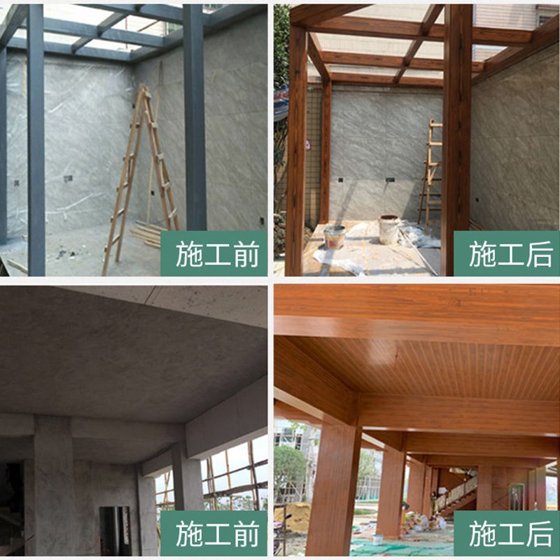 水性木纹漆镀锌管护栏水泥柱外墙钢结构金属仿木纹艺术油漆氟碳漆