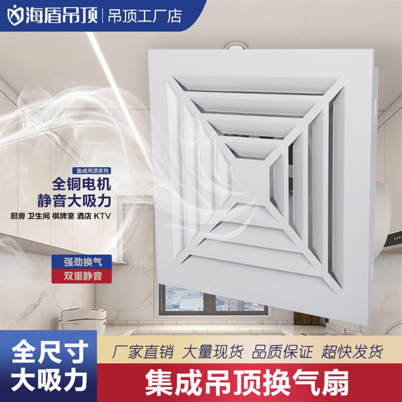 集成吊顶换气扇30x30厨房卫生间大功率排气扇60x60静音铝扣板专用