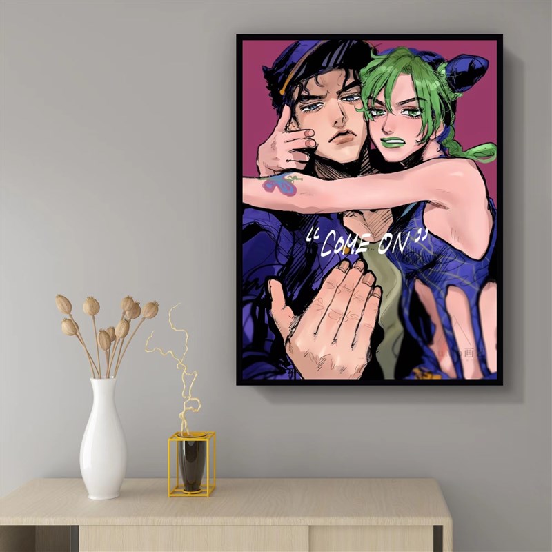 JOJO 数字油画卡通手工diy定制填充色减压手绘丙烯现代油彩装饰画图片