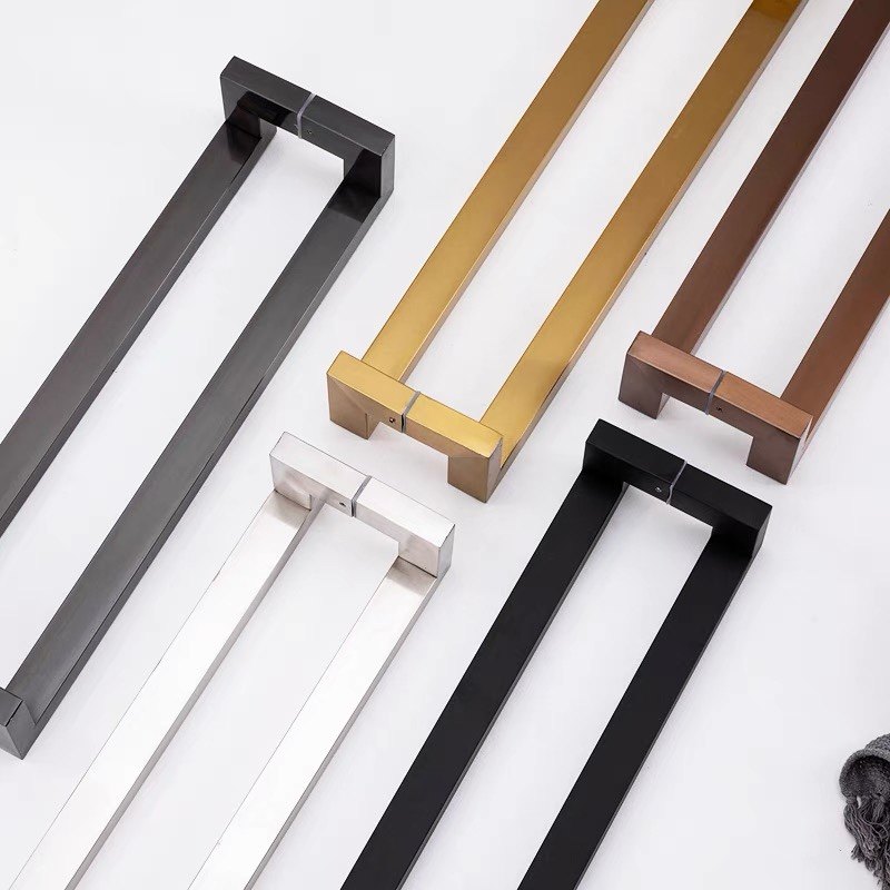 方管弯玻璃门亚黑大门把手拉丝玫瑰黑钛有框门长拉手,基础建材,大拉手,淘宝优惠券,粉丝福利购,淘宝优惠卷