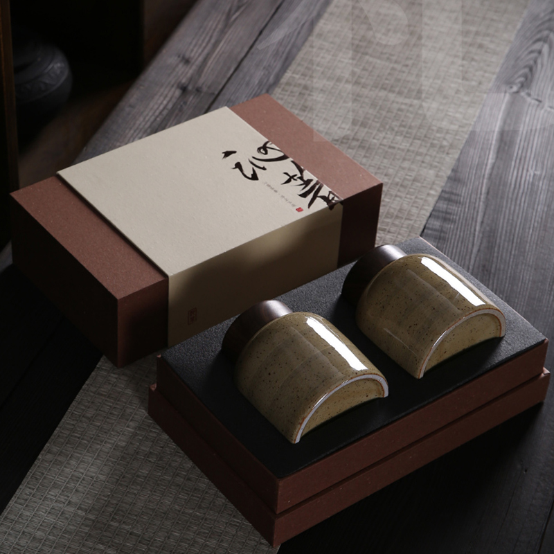 复古陶瓷茶叶罐茶叶包装盒空礼盒碎银子古树绿茶红白茶礼盒