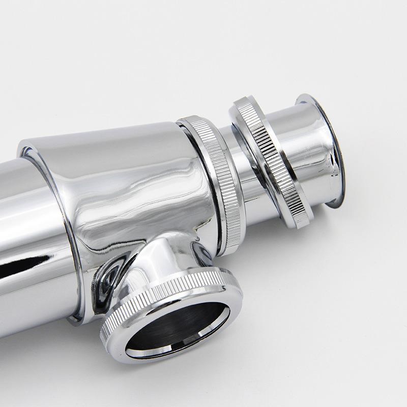 铜体入墙排式下水面盆下水管洗手盆排污管弹跳溢水防臭隔水器