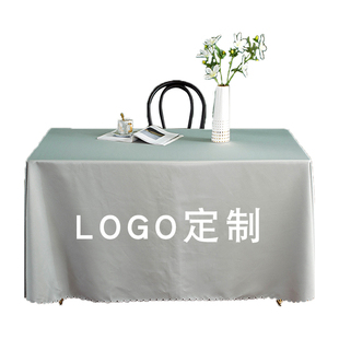 档长方形活动办公婚庆酒店会议桌布定制纯色印字印oo展会
