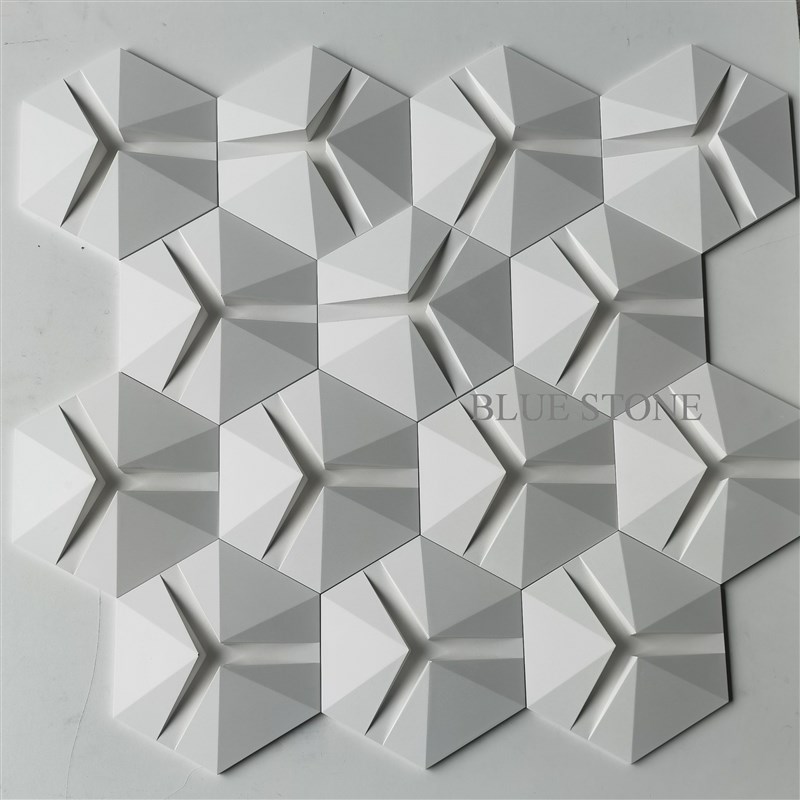 3D立体水泥砖UHPC手工砖文化砖艺术墙餐厅背景墙六角形店面装修