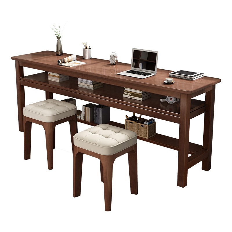 人全实木书桌小户型长条桌靠窗学生写字学习桌卧室长方形电脑桌