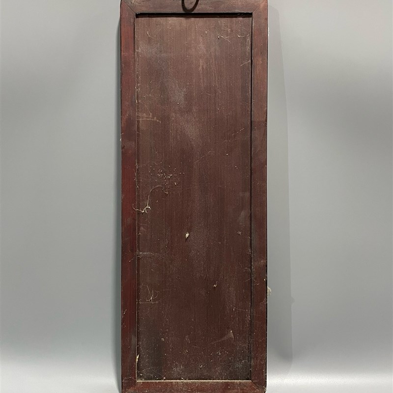 王大凡作品红木镶瓷板画粉彩人物挂屏装饰画挂画