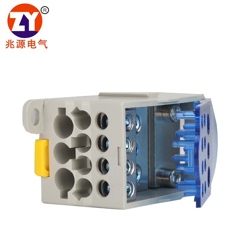 铜接线端子排UKK0一进多出单极分线盒电线连接器卡轨快速接线