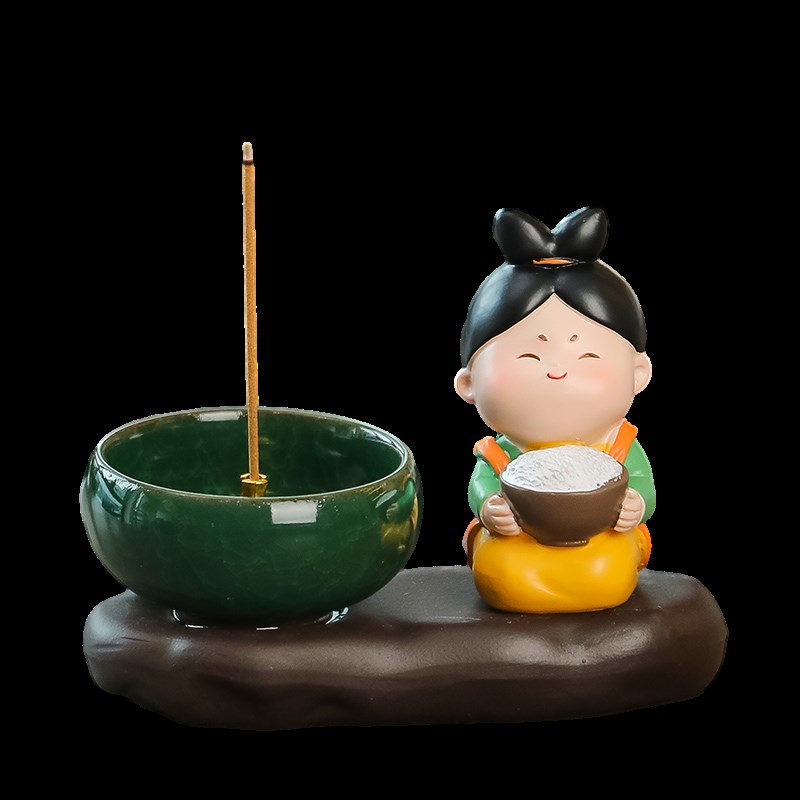 创意可爱唐仕女檀香插香器香道香薰炉摆件茶宠客厅书房桌面小摆件