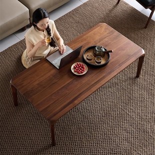 望月茶几客厅全实木榫卯茶桌矮桌小户型家用飘窗茶台