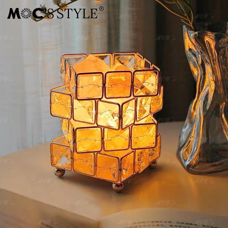 默川in法式卧室床头氛围灯矿石书房桌面充电式香薰水晶装饰台灯,家装灯饰光源,氛围灯,淘宝优惠券,粉丝福利购,淘宝优惠卷