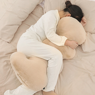 大波浪L形in风长条型睡觉夹腿女生侧睡抱枕床头靠枕沙发床上靠垫