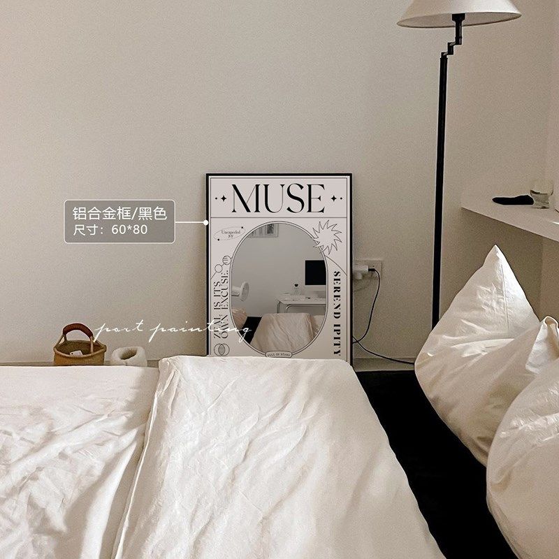 港画高级感字母艺术海报镜子画in风客厅装饰画沙发背景墙挂画