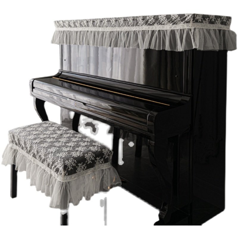 法式复古白色蕾丝钢琴罩半罩公主风电子钢琴全罩琴键盖巾布防尘罩