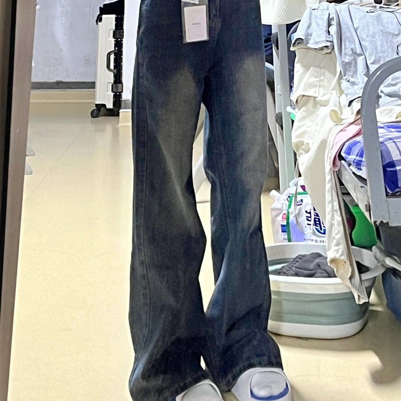 25中大童装阔腿微喇牛仔裤新款儿童高腰宽松拖地显瘦裤子女童春夏