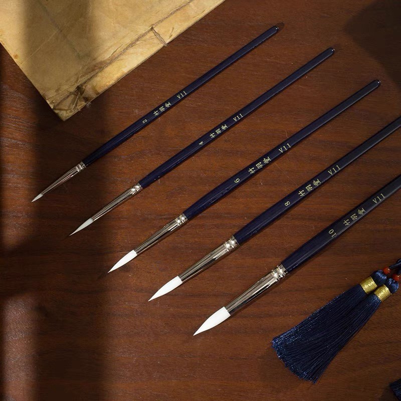 竹羽堂 V11 白头翁水彩细节笔 面相笔 刻画笔 精细超弹勾线笔