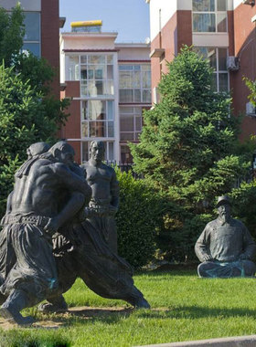 石膏定制蒙古少数民族跳舞雕像定做摔跤草原唱歌玻璃钢铜雕塑摆件