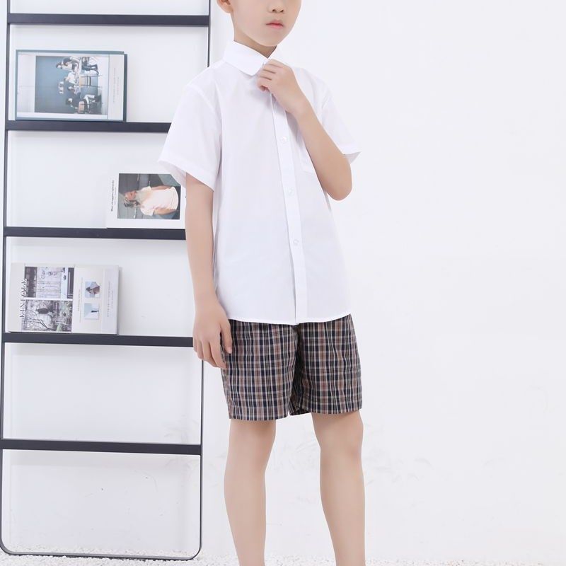 深圳市校服小学生夏季礼服男女短袖衬衣白色衬衫全松紧格子裤短裙,童装/婴儿装/亲子装,校服/园服,淘宝优惠券,粉丝福利购,淘宝优惠卷