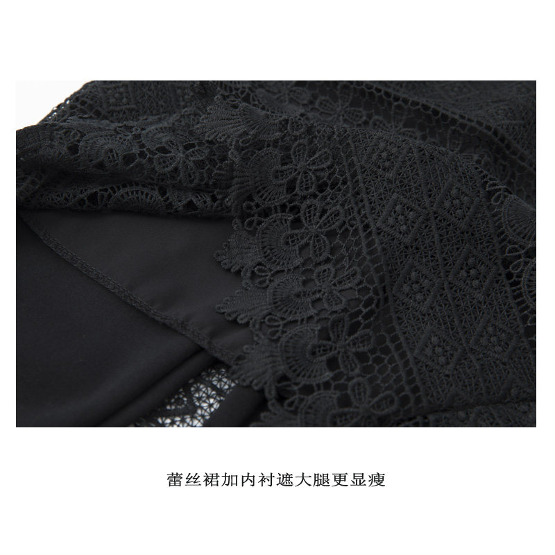带裙打底裤蕾丝裙裤一体假两件大码胖秋薄款黑色弹力高腰女连裤裙