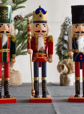 胡桃夹子38cm士兵木偶欧式创意家居摆件电视柜客厅儿童房软装饰品