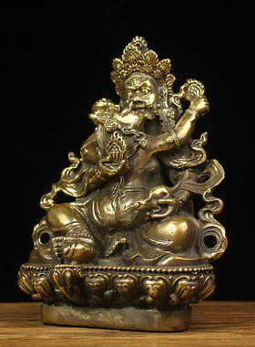 仿古纯铜红财神摆件密宗藏传五姓财神佛像家用财神五路财神黑财神