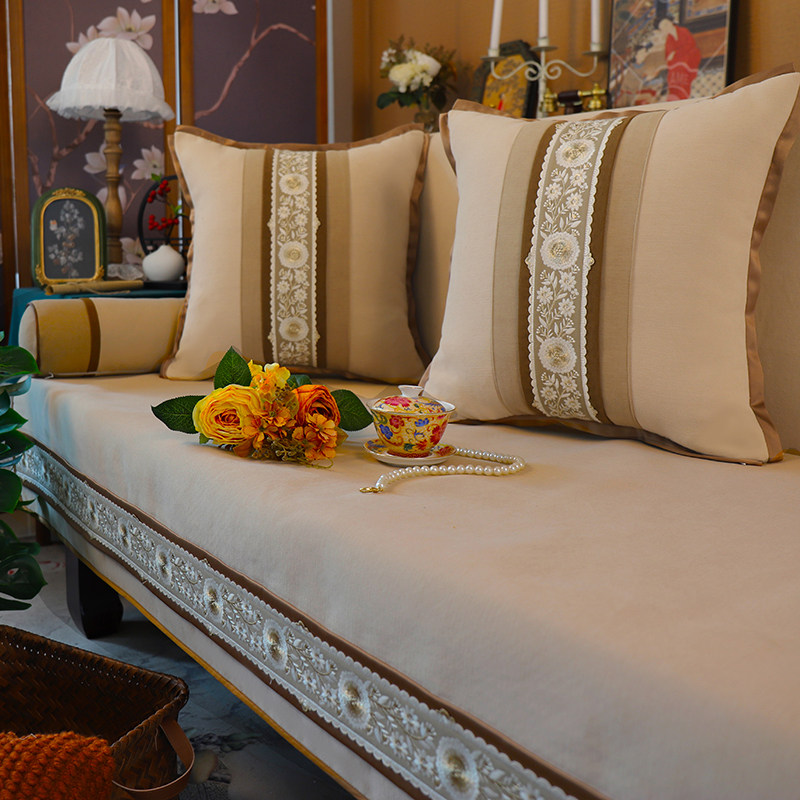 新中式沙发垫红实木套罩巾法式抱枕定制防滑防猫抓四季通用全包笠,居家布艺,沙发垫,淘宝优惠券,粉丝福利购,淘宝优惠卷