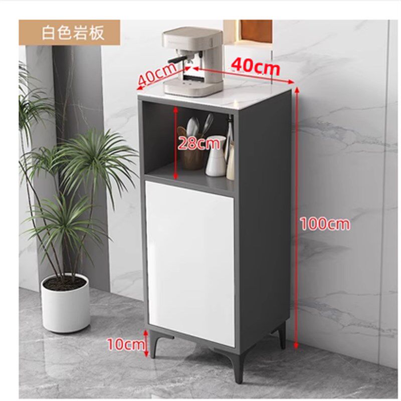 岩板茶水柜客厅厨房办公室茶吧机直饮机边柜咖啡机摆放台单门柜子