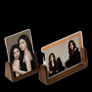 桃实木相框摆台联洗照片定制做成di展示装裱架