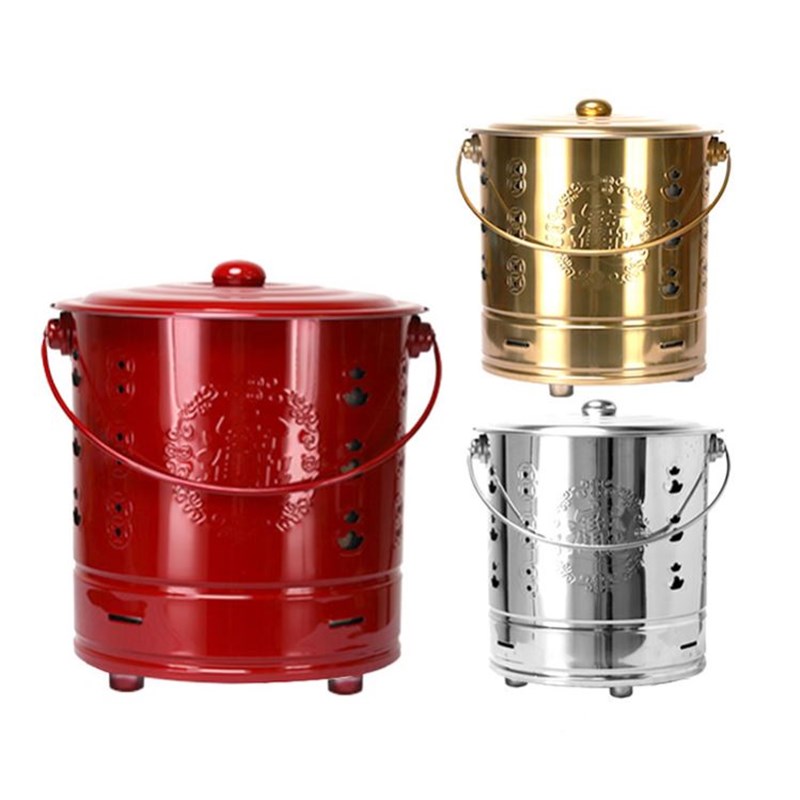 烧纸铁桶不锈钢拜拜金桶加厚焚烧化钱炉家用锡箔宝桶化经纸筒铁桶