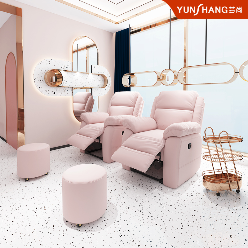 美甲沙发美足椅美脚美睫美容电动沙发足疗懒人多功能躺按摩椅子