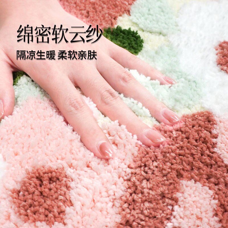 高级感床边毯地毯客厅新款沙发卧室朵长条加厚绿色机洗地毯,居家布艺,床边毯,淘宝优惠券,粉丝福利购,淘宝优惠卷