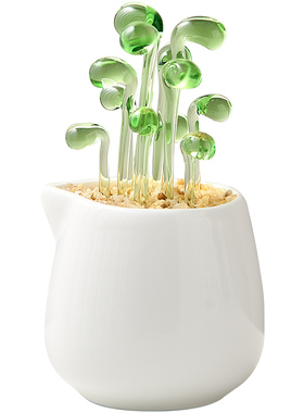 创意琉璃多肉小办公室桌面装饰玻璃仿真绿植客厅假摆设