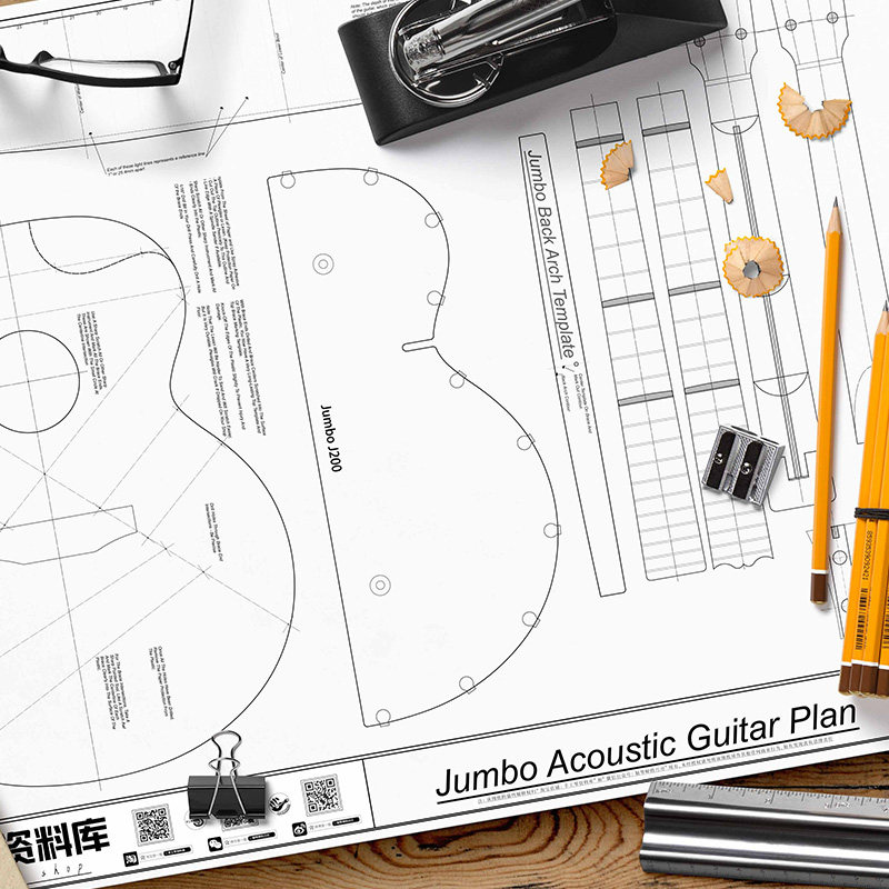 ion Juo J图纸吉他制作图纸制琴资料,乐器/吉他/钢琴/配件,乐器定制,淘宝优惠券,粉丝福利购,淘宝优惠卷