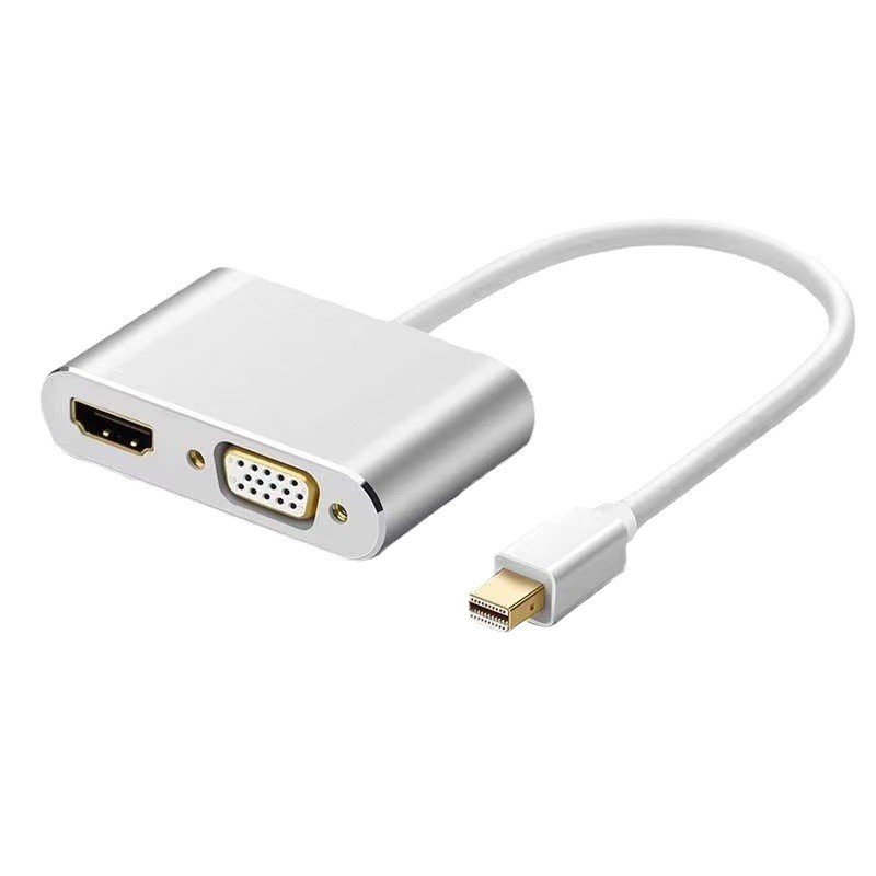 mini dp转hdmi 4K VGA高清转接 小dp二合一多功能拓展坞铝合转换