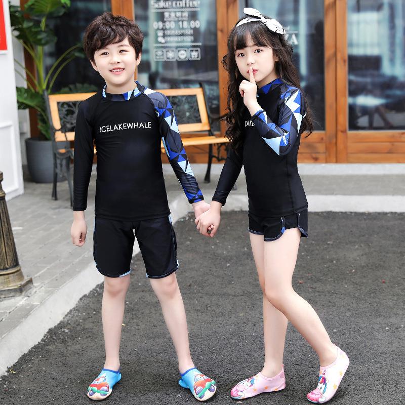 2025新款新款儿童泳衣套装男女童分体小孩宝宝防晒潜水服长袖长裤