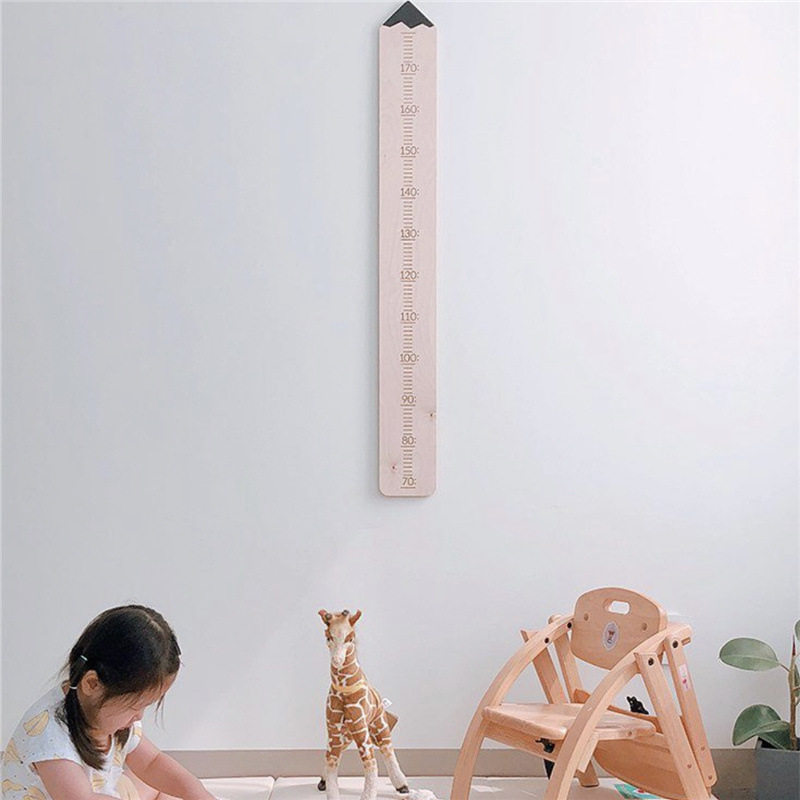 in韩系木质身高尺装饰墙上挂尺儿童学生身高测量尺房间拍摄道具