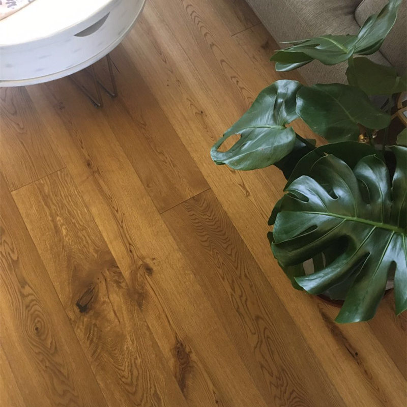 轨迹 千年古刹橡木三层实木大板 15/4mm手工仿古做旧木蜡油地板E0